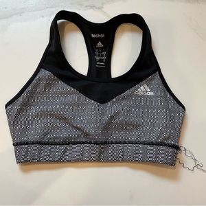 ADIDAS sports bra black white sz S small AS IS